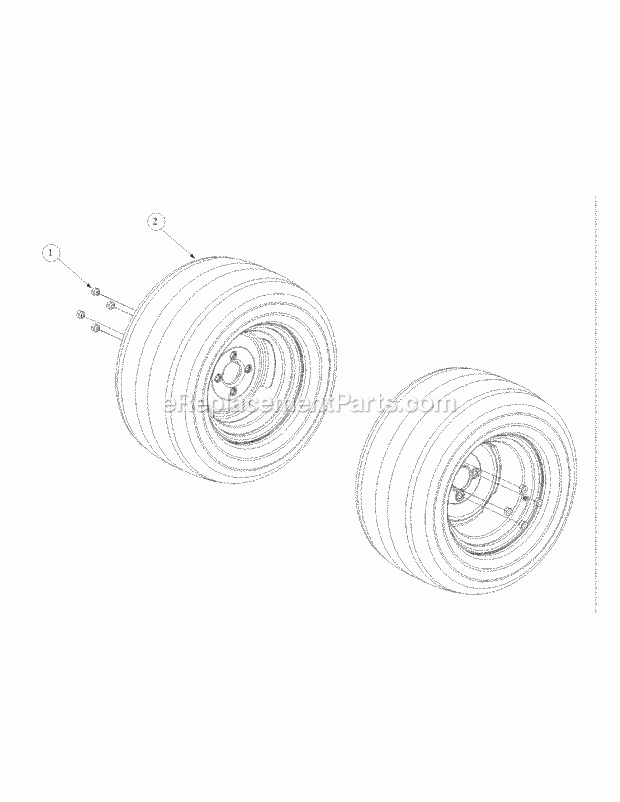 Wheel Assembly Diagram and Parts List for M72-GN 53AB5FEZ150-28-HP Cub Cadet Lawn Tractor
